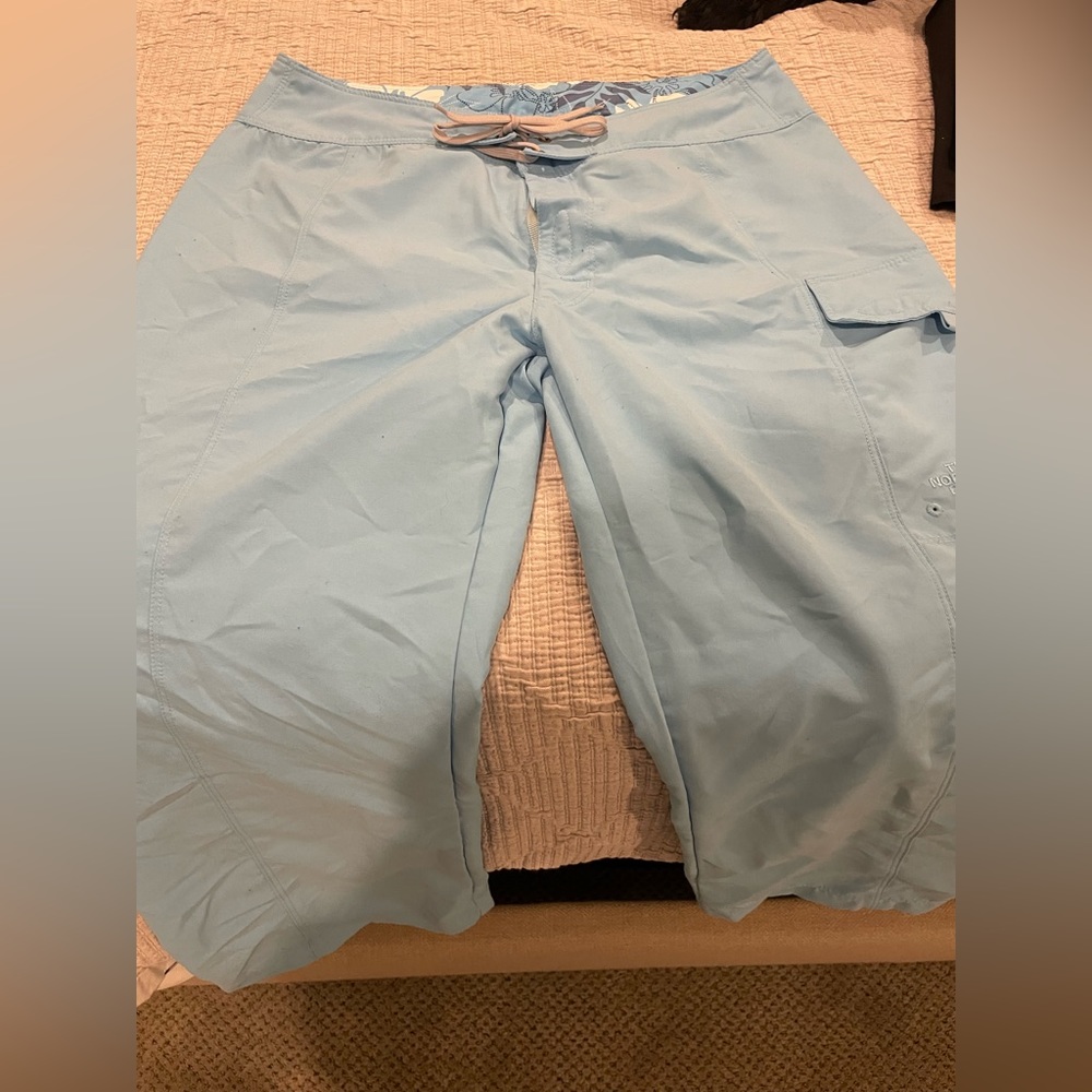 Sky blue lightweight summer cropped North Face pant nwot size XS